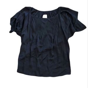 Anagram Black Sheer Silk Blouse 4